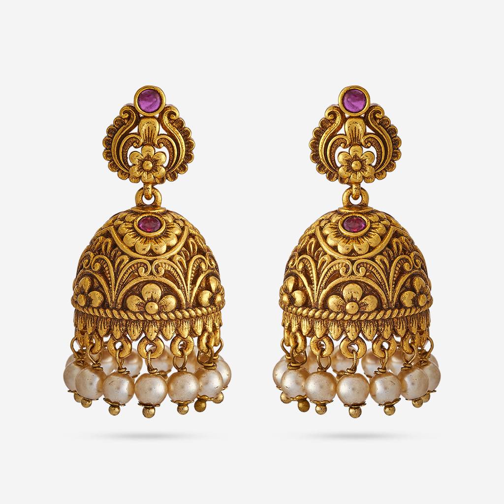 Kushal'S Fashion Jewellery Plated Ethnic Antique Jhumkas-185668 : 442850