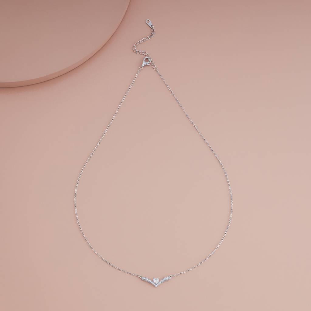 Kushal'S Fashion Jewellery White Rhodium-Plated Party Zircon Trendy Pendants-185091 : 441816