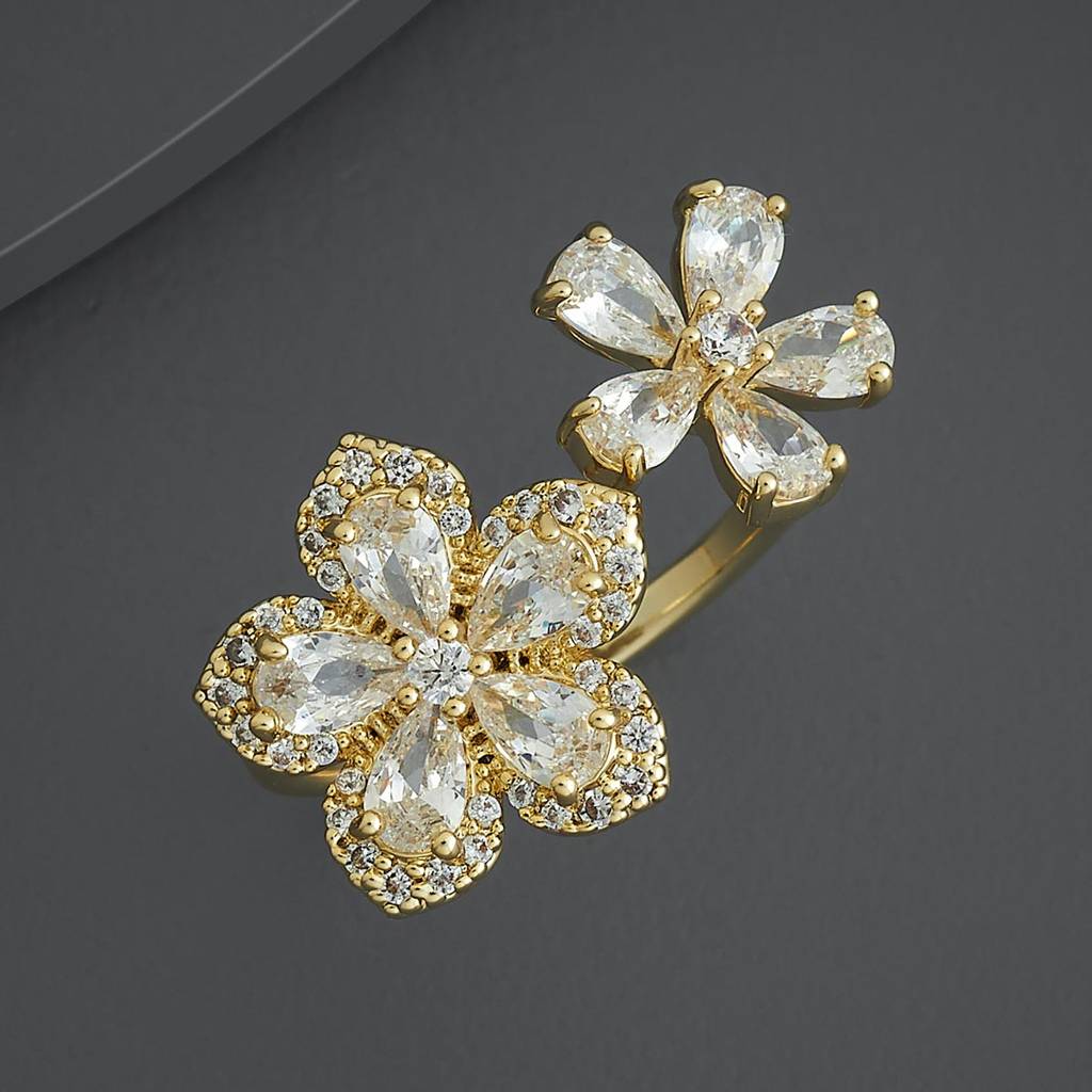 Kushal'S Fashion Jewellery White Gold-Plated Party Trendy Zircon Finger Ring-186801 : 445314