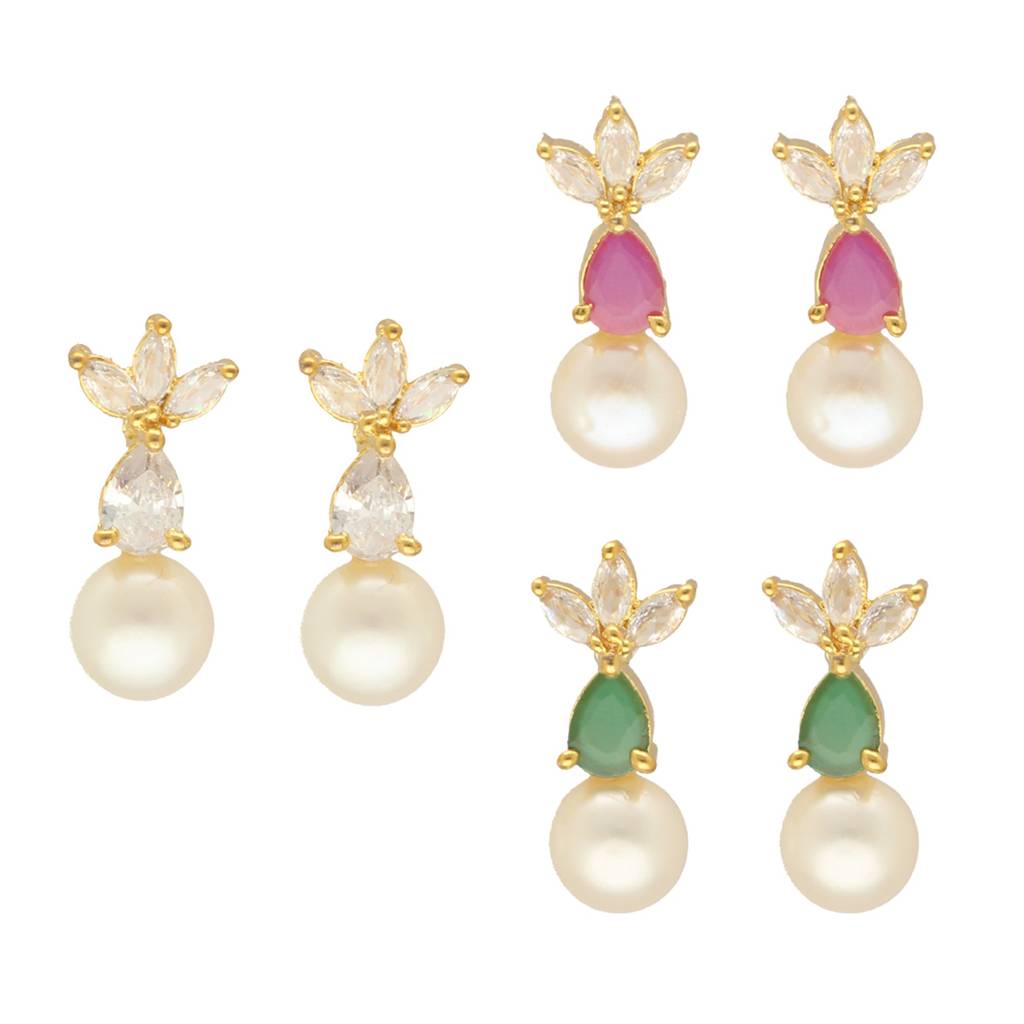 Hansin Pearl Earrings Pack 3 : JPD-24-05