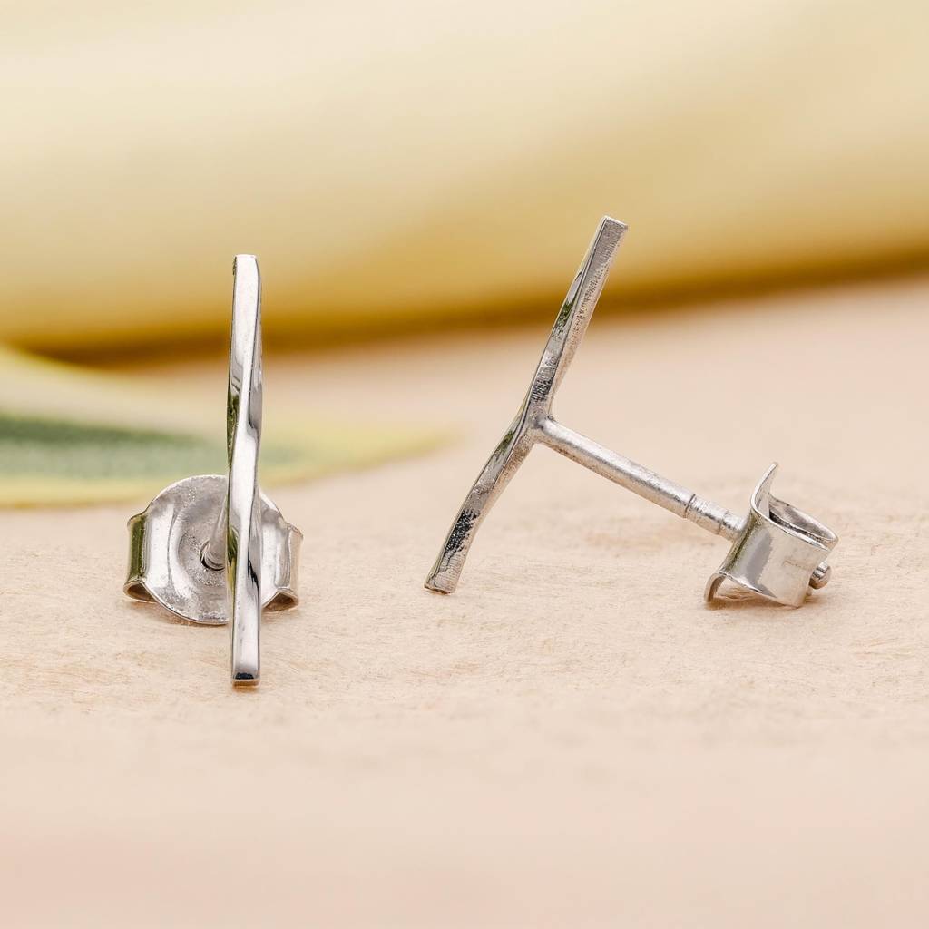 925 Silver Geometric Stud Earrings | Modern Everyday Jewelry : SE_000819