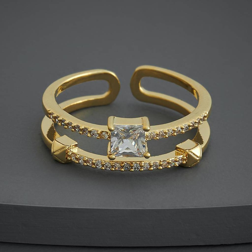Kushal'S Fashion Jewellery White Gold-Plated Party Trendy Zircon Finger Ring-186756 : 445270