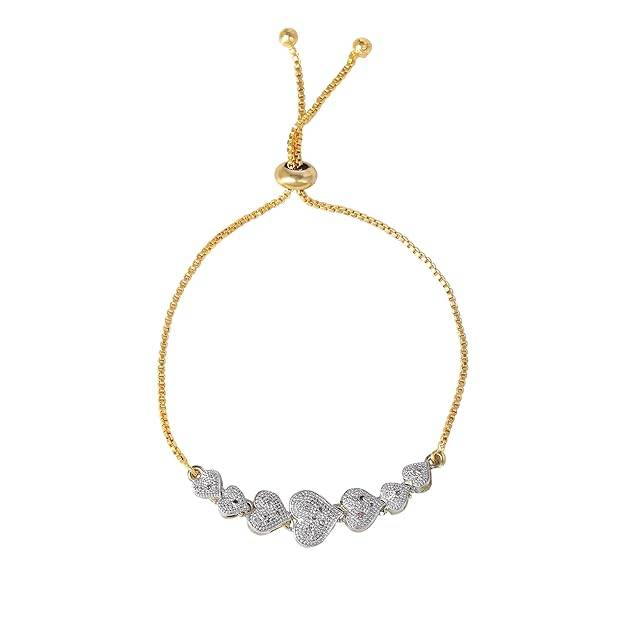 ion Jewelry Heart Design Necklace Set For Women: Gold & Rhodium Plated Elegant Heart Shape Necklace S : OSAKCOM014-2TNWENKERBRRN
