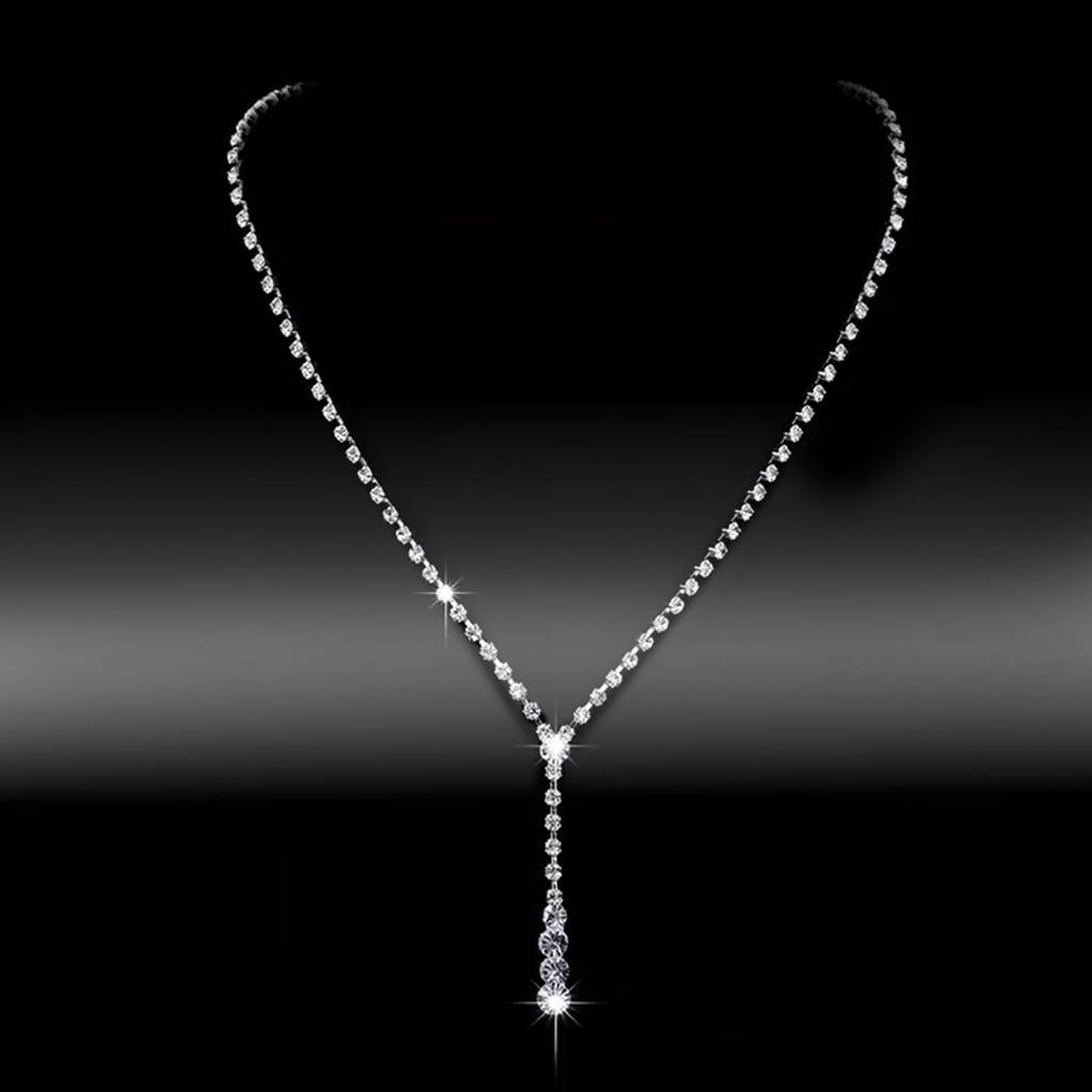 American Diamond Studded Necklace & Earrings Set Fashion Stylish Design Jewellery Gift For Women & Girls-Px8N18 : PX8N18