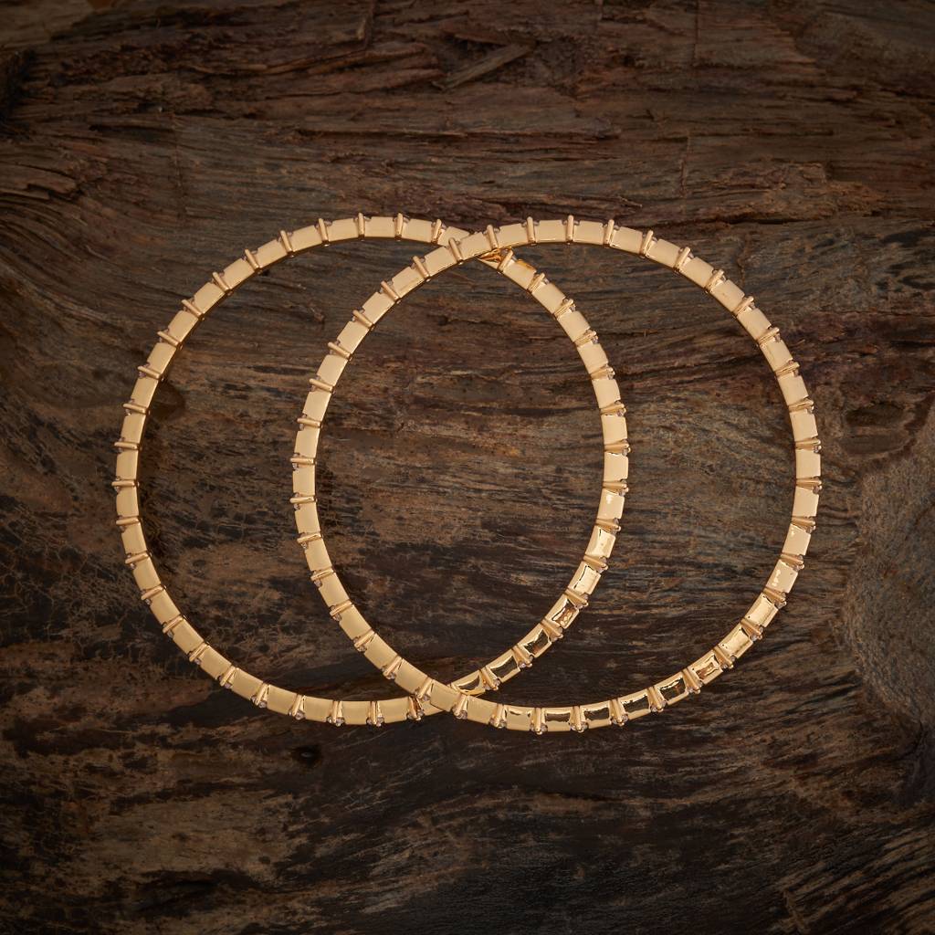 Kushal'S Fashion Jewellery  Gold-Plated Party Zircon Bangle-182786 : 436380