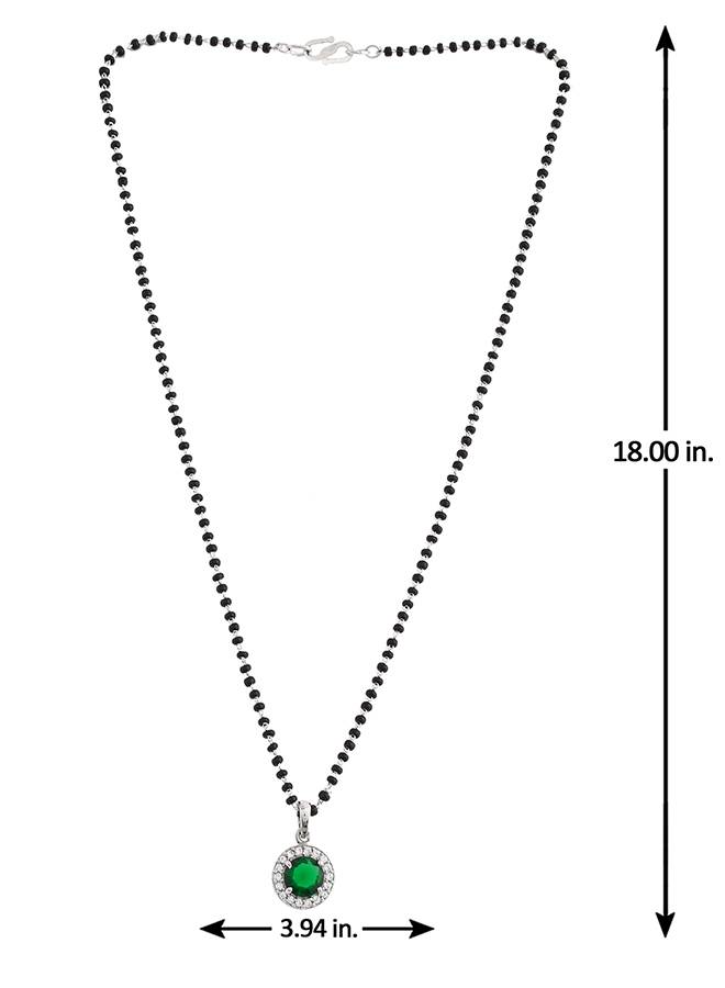 Sparkling Essentials Green Round Silver Magalsutra : 8905124495348
