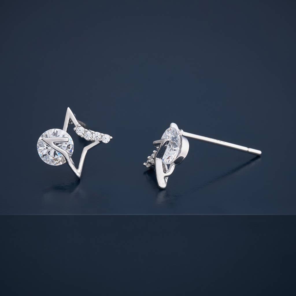 Kushal'S Fashion Jewellery Plated Zircon 92.5 Sterling Silver Studs-183071 : 437099