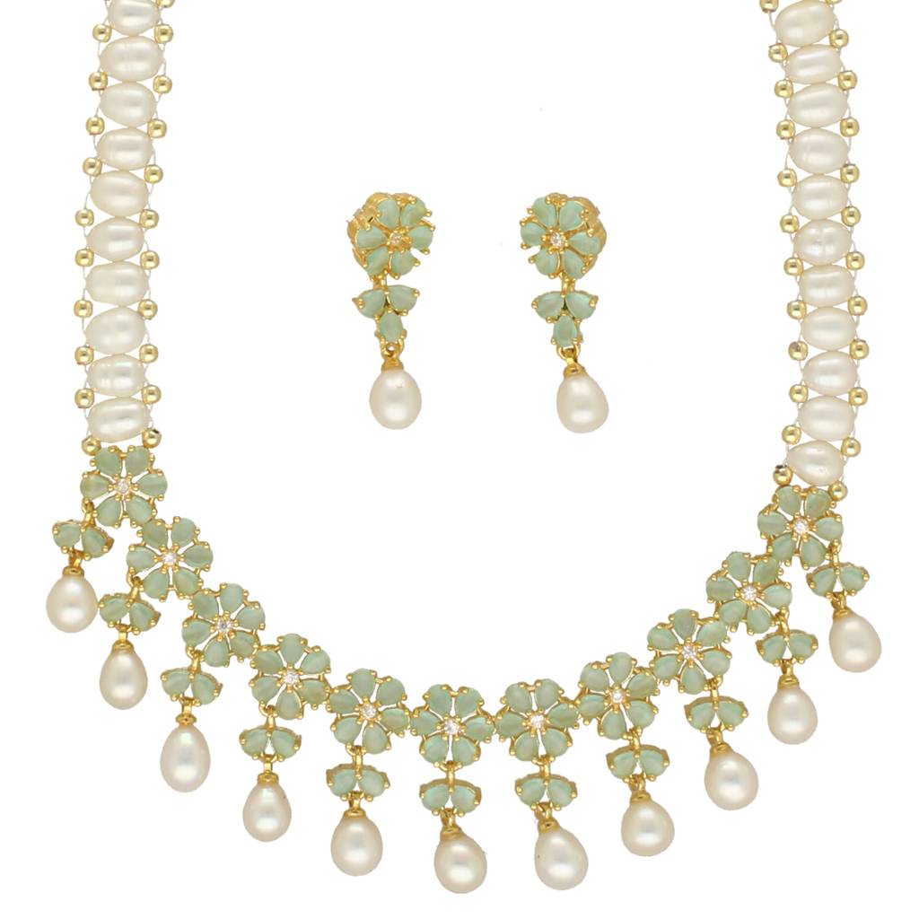 Alpona Grace Pearl Necklace Set : JPAPR-25-004