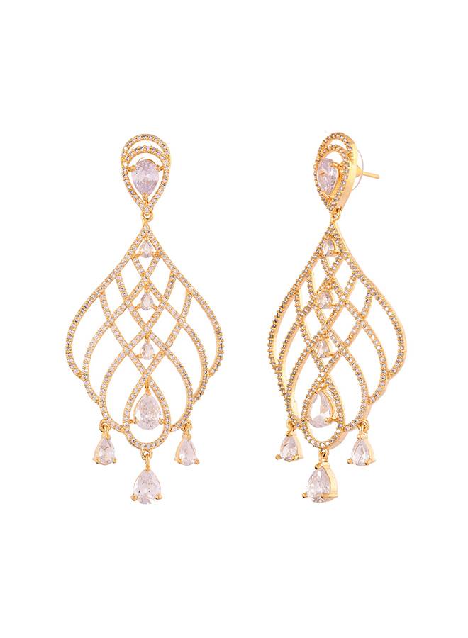 Sparkling Elegance Regal Radiance American Diamond Dangler Earrings : 8905124529227