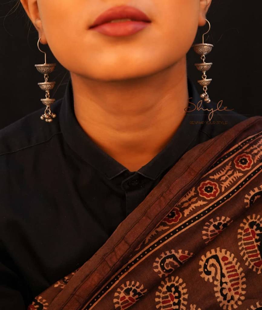 Adya Textured Layered Fish Hook Earrings : SE7008