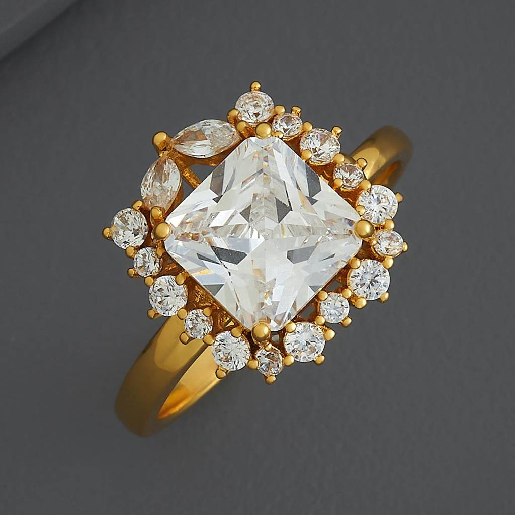 Kushal'S Fashion Jewellery White Gold-Plated Party Trendy Zircon Finger Ring-186896 : 445478