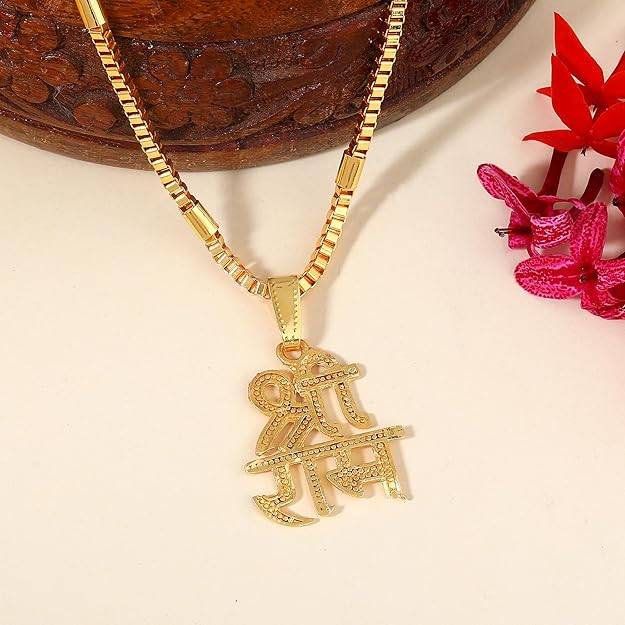 Gehena By Estele Fashion Jewelry Shree Ram Pendant For Men'S: Gold Plated Lord "Raghunandana Shri Rama" Pe : OSAK030-IGPENDANT