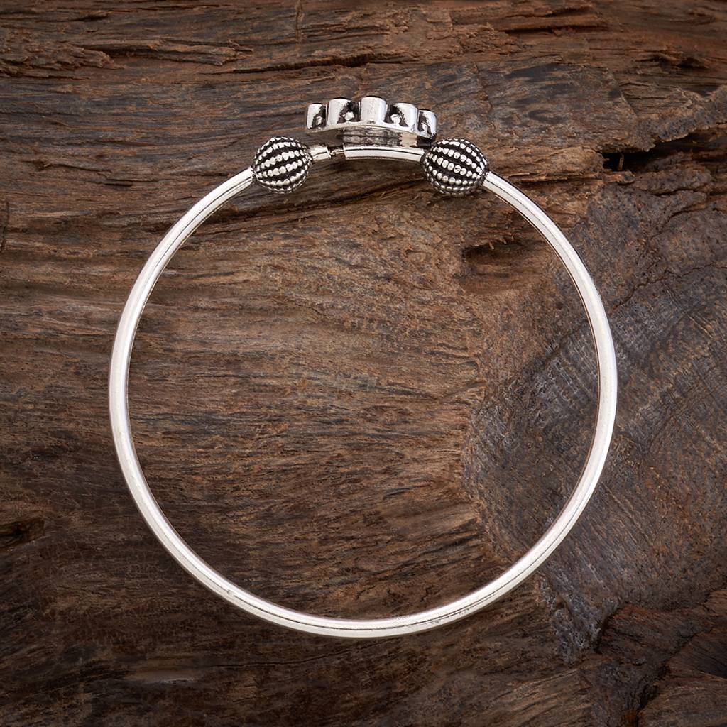 Kushal'S Fashion Jewellery Silver-Plated Stone-Studded Kada Bracelet-158240 : 435878