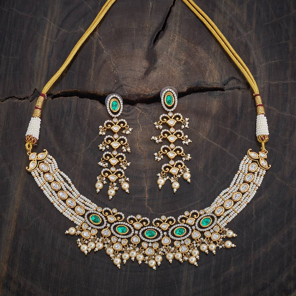 Kushal'S Fashion Jewellery Gold-Plated Ruby & Kundan Jewellery Set-149211 : 437839