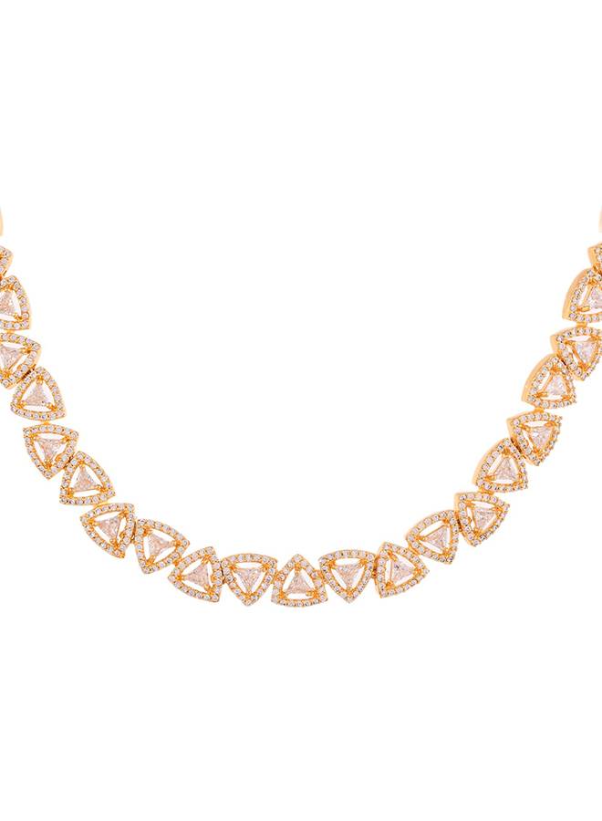 Sparkling Elegance Eternal Grace American Diamond Necklace Set : 8905124527186