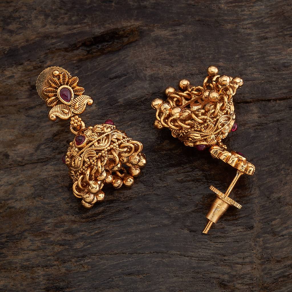 Kushal'S Fashion Jewellery Gold-Plated Ethnic Antique Jhumkas-169535 : 415108