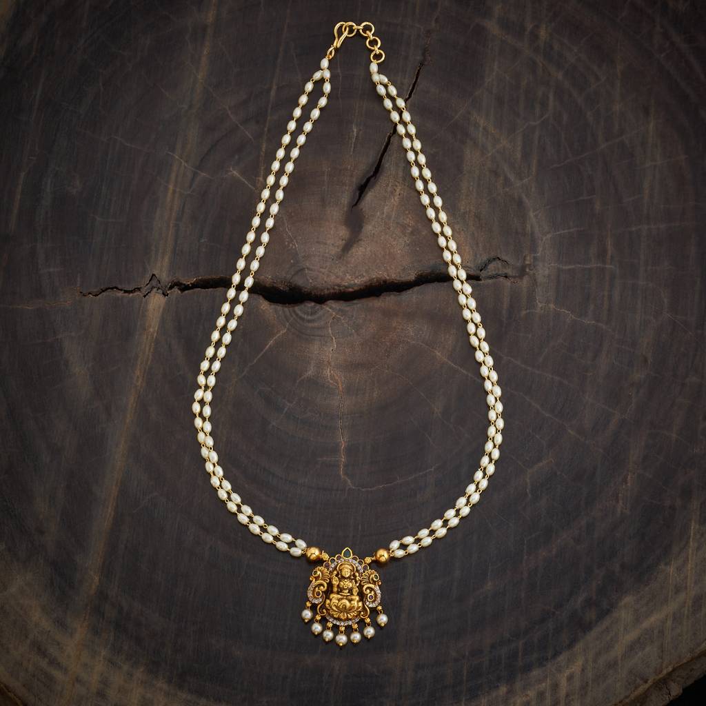 Kushal'S Fashion Jewellery Ruby-Green Gold-Plated Festive Antique Necklace-176984 : 424281