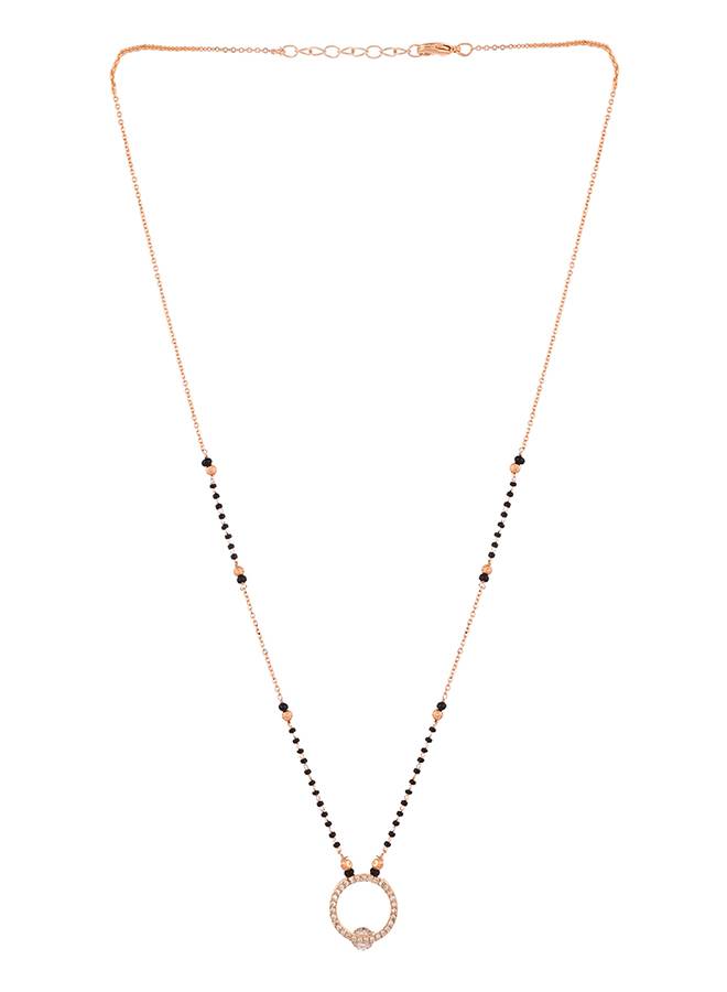 Sparkling Elegance Rose Gold Plated Zirconia Mangalsutra : 8905124522488