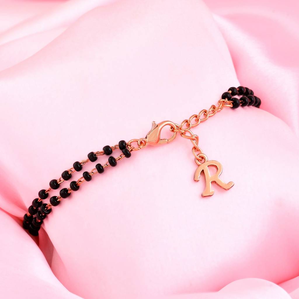 Estele Plated Classic Alphabet 'R' Mangalsutra Bracelet For Women : 101935-RGBR