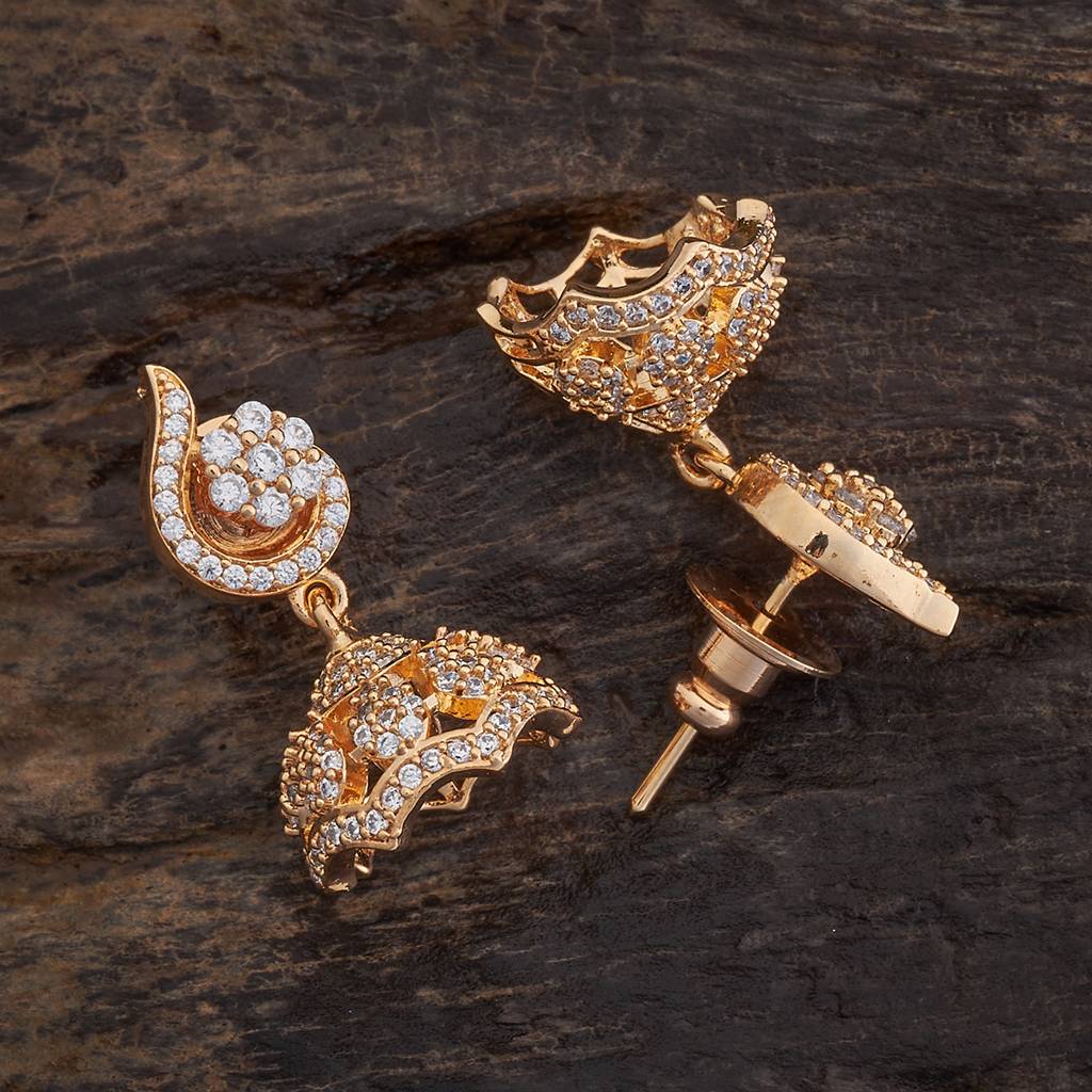 Kushal'S Fashion Jewellery White Gold-Plated Party Zircon Jhumkas-178238 : 426789