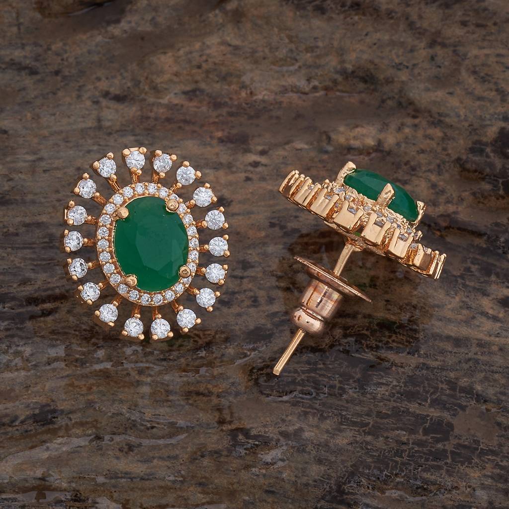 Kushal'S Fashion Jewellery Ruby Gold-Plated Party Wear Zircon Earring-177144 : 424640