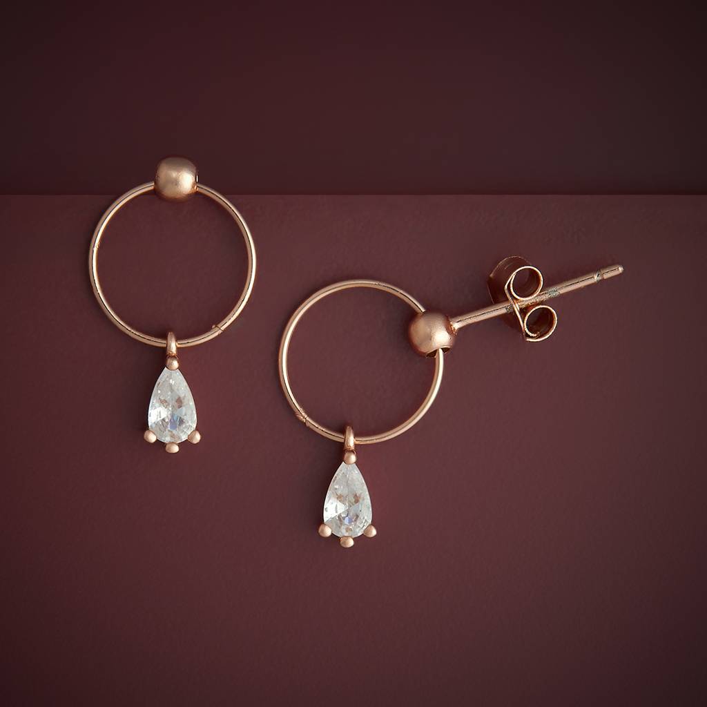 Kushal'S Fashion Jewellery Plated Zircon 92.5 Sterling Silver Drops-183180 : 437453