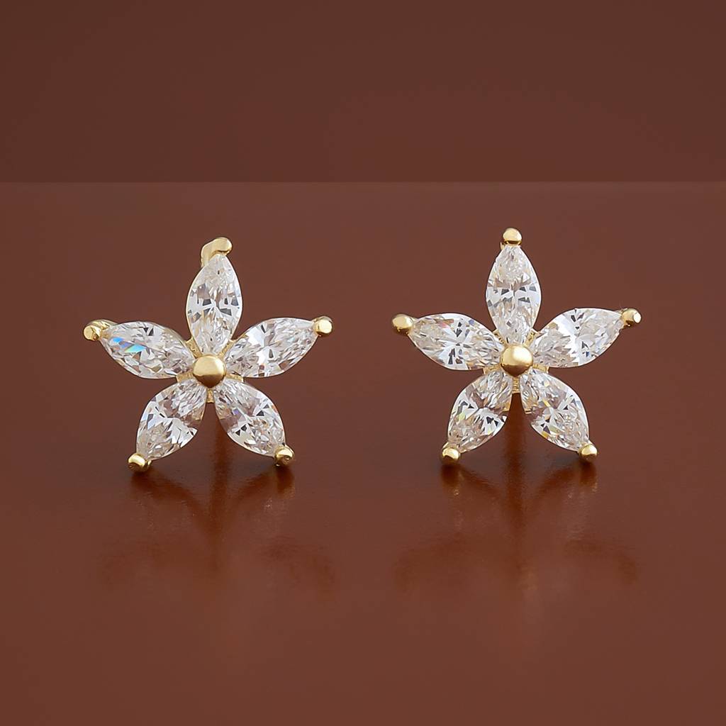 Kushal'S Fashion Jewellery Plated Zircon Sterling Silver Studs-161234