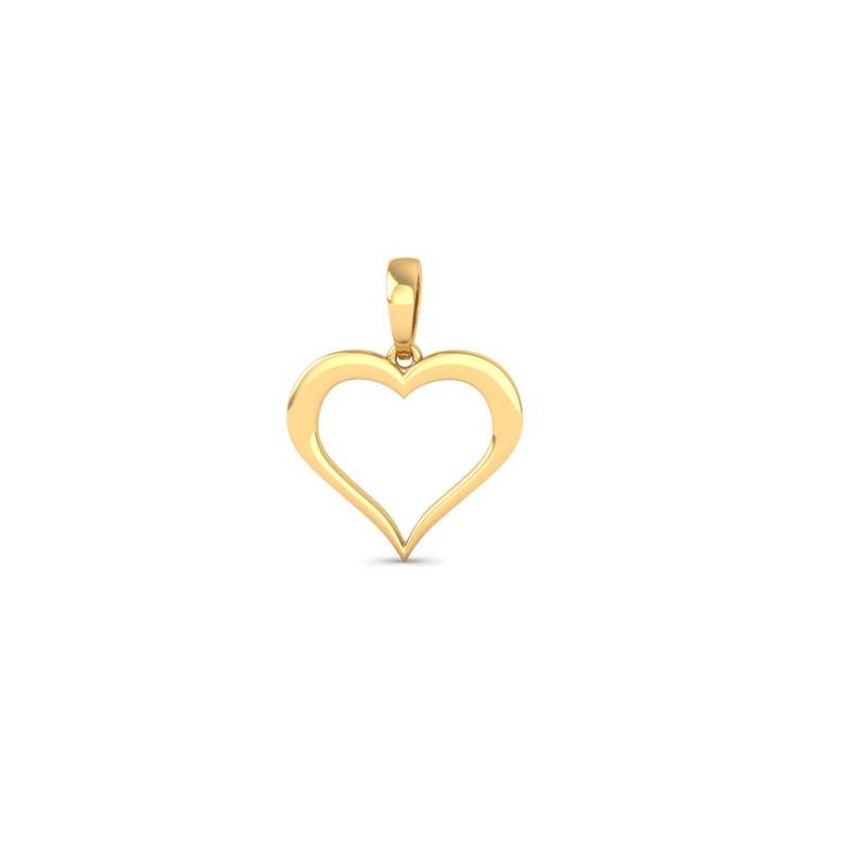 Open Heart Dainty Necklace In 14K Gold Plated : TGDP-290-Y