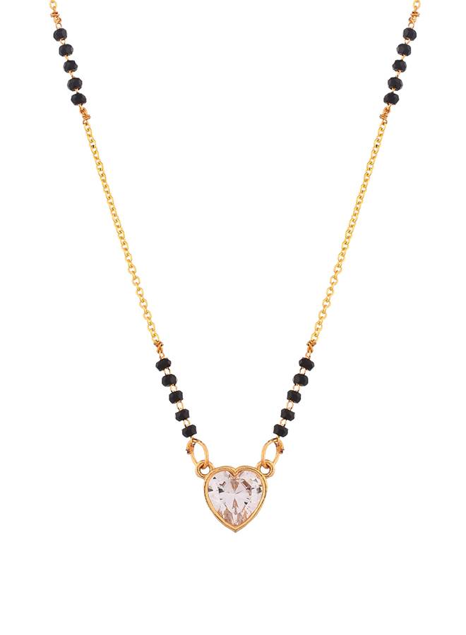 Sparkling Elegance Beaded Heart Zirconia Gems Mangalsutra : 8905124522310