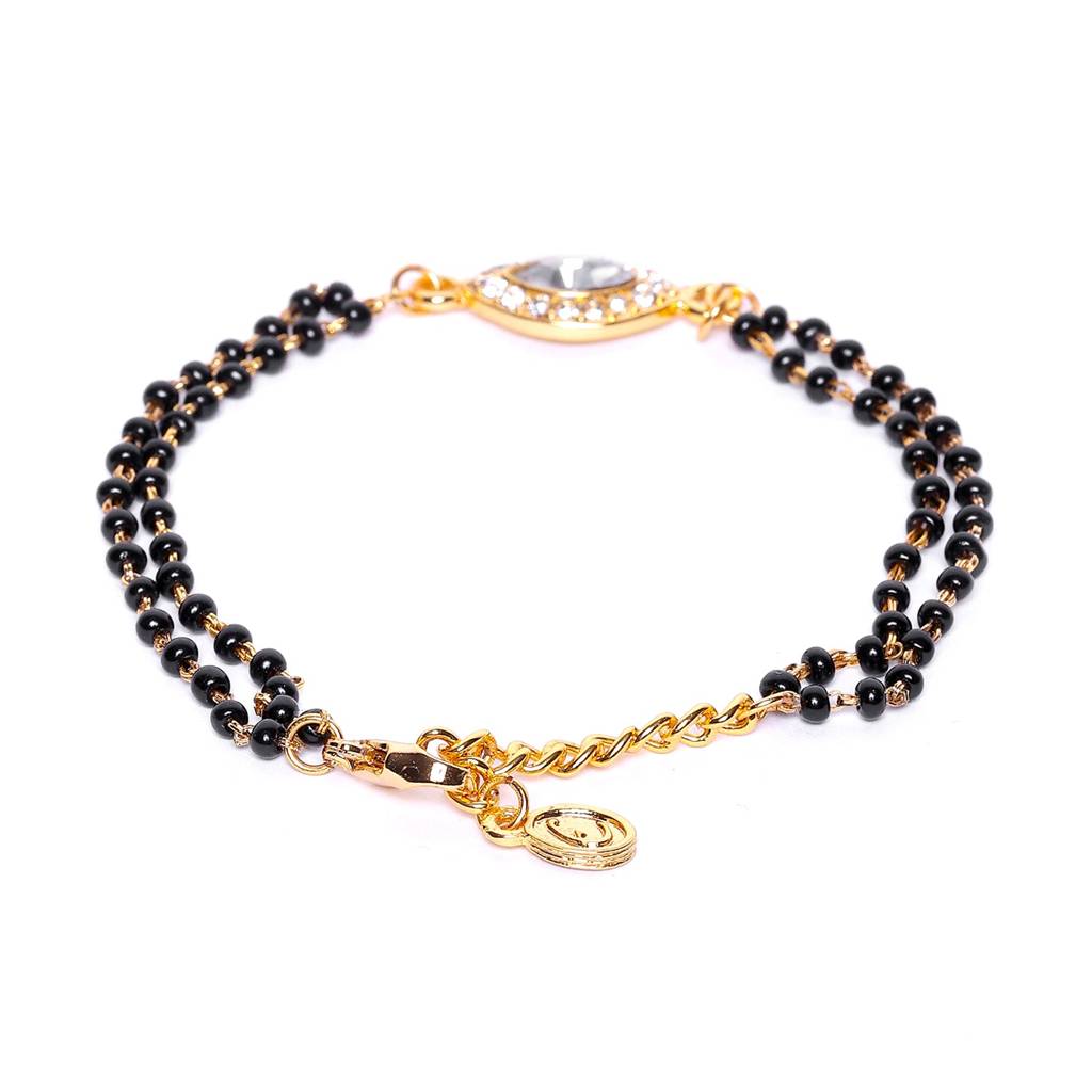 Estele Gold Plated Radiance Evil Eye Shaped Mangalsutra Bracelet For Women : 101938BR