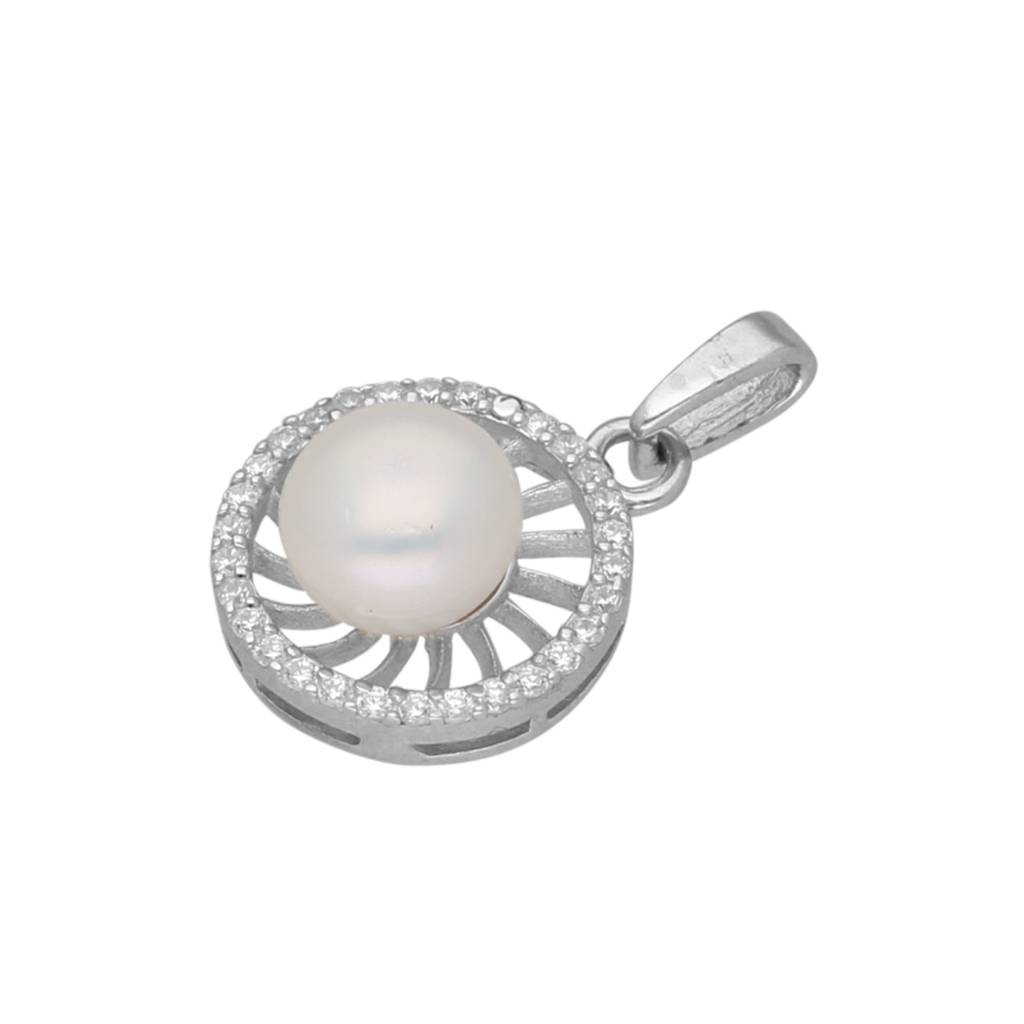 92.5 Sterling Silver Ethinic Light Weight Pearl Pendant : JPMAY-22-177