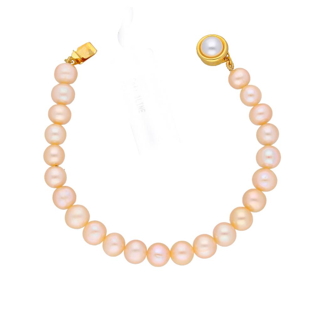 Single Line Pink Pearl Bracelet : JPAPR-19-103