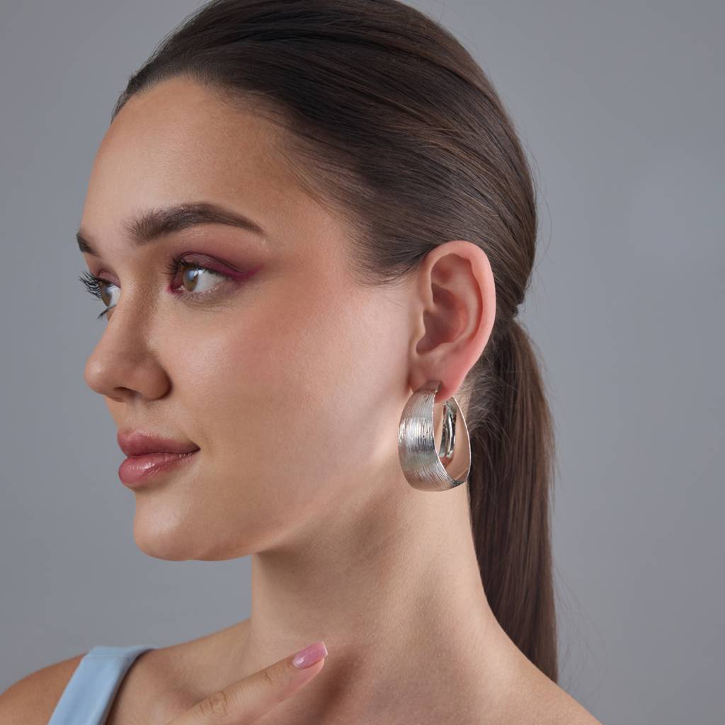 Kushal'S Fashion Jewellery Gold Rhodium-Plated Party Zircon Hoop Earrings-185941 : 443428