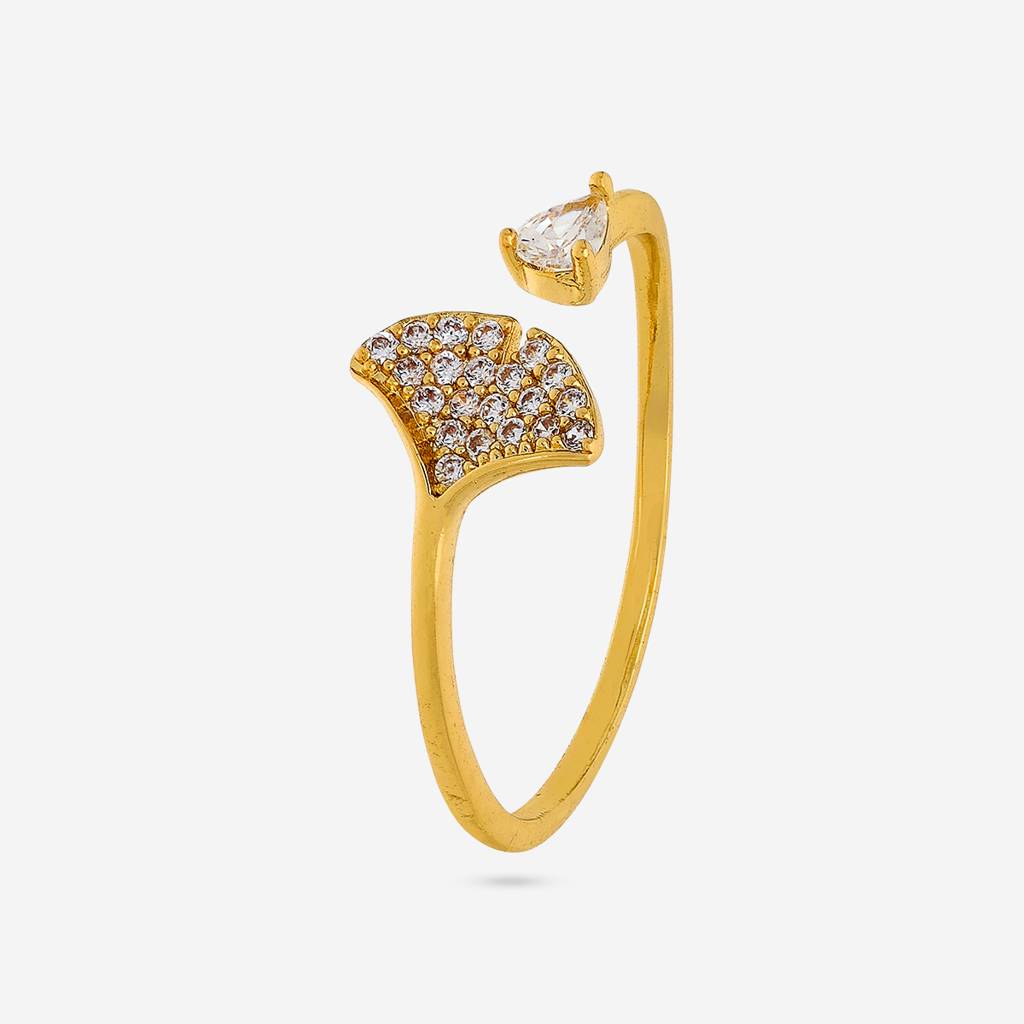 White Gold-Plated Party Trendy Zircon Finger Ring - 459883 : 459883