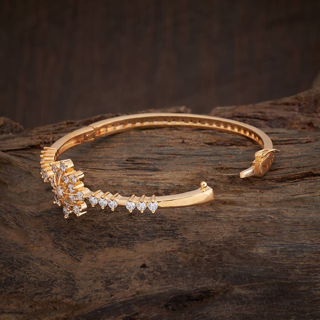 Kushal'S Fashion Jewellery White Gold-Plated Party Zircon Kada-175766 : 421379