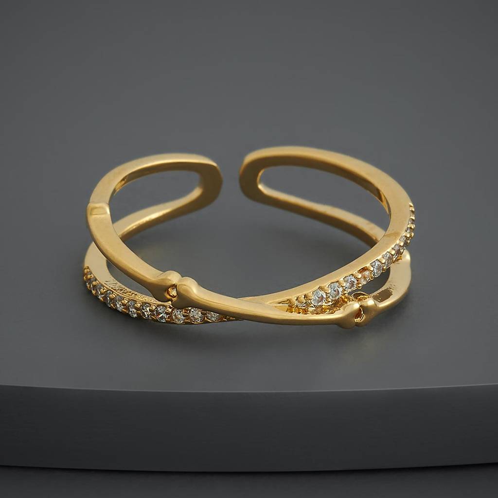 Kushal'S Fashion Jewellery White Gold-Plated Party Trendy Zircon Finger Ring-186821 : 445394