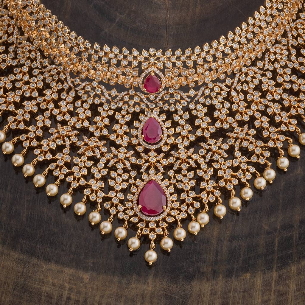 Kushal'S Fashion Jewellery Gold-Plated Party Zircon Jewellery Set-178630 : 427697