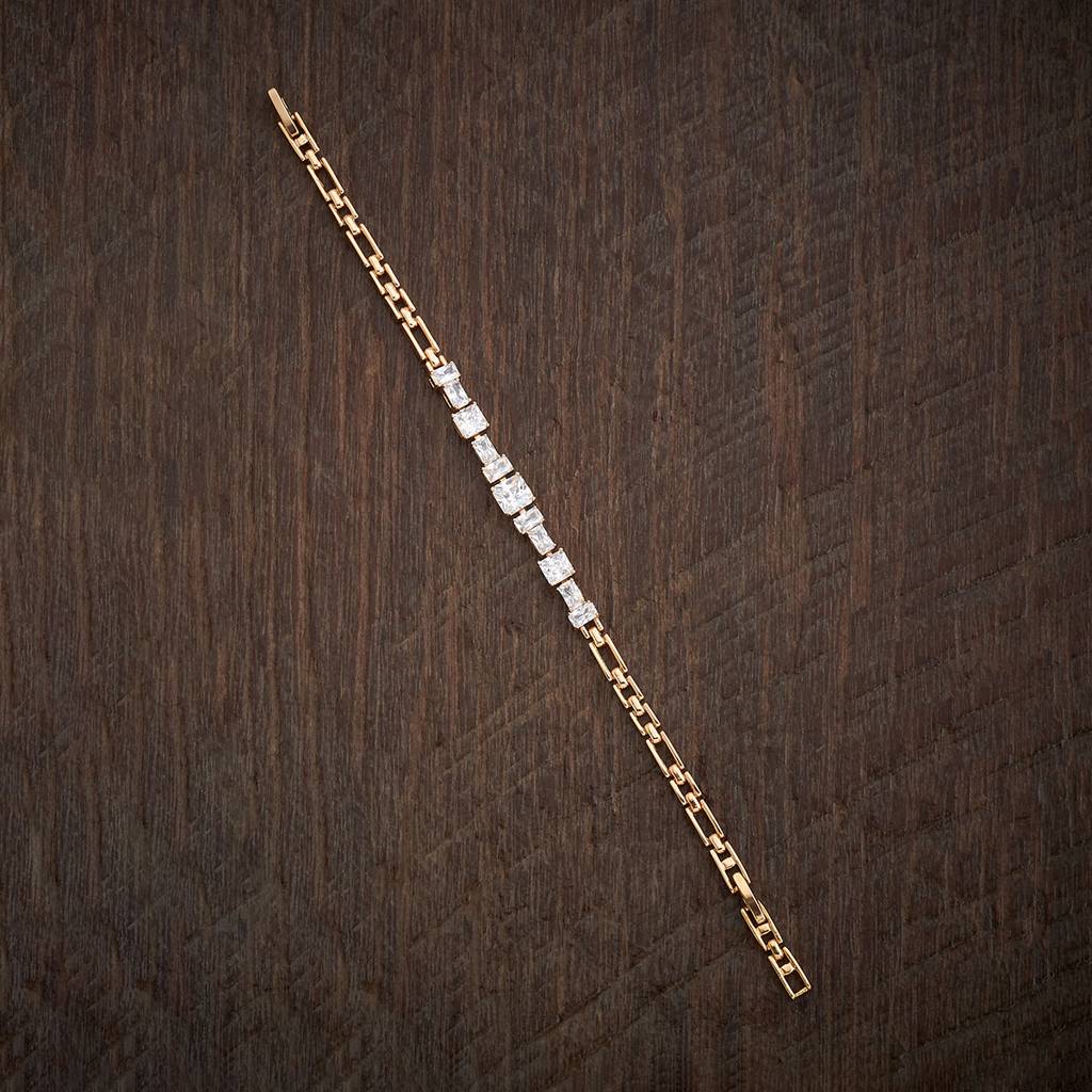 Kushal'S Fashion Jewellery White Gold-Plated Party Zircon Bracelet -183508 : 438176