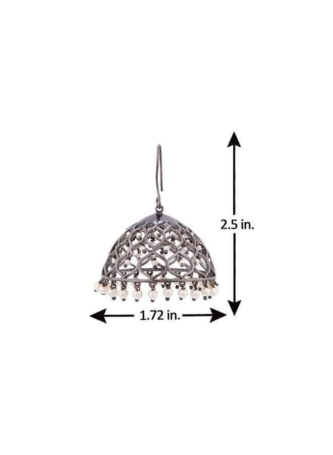 Jaali Pearl Faux Pearls Jhumka Earrings : 8905124024821