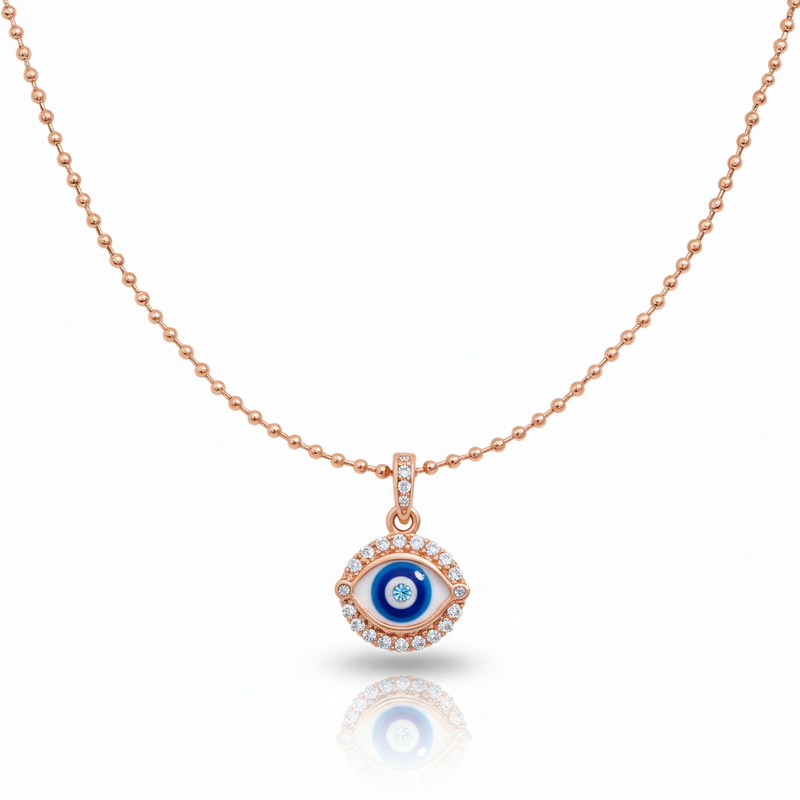 Dainty Evil Eye Necklace Enamel Protection Jewelry : TGDPE-5-Y