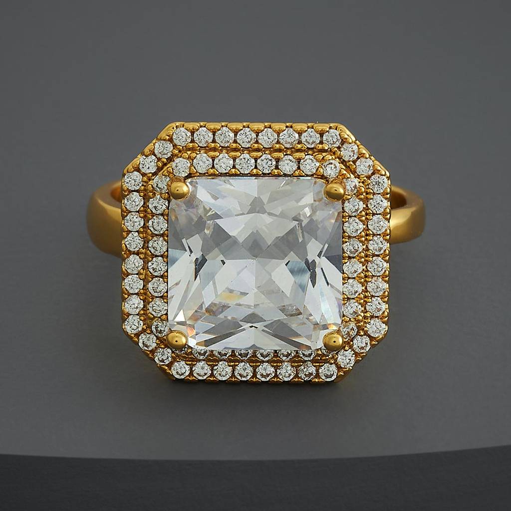 Kushal'S Fashion Jewellery White Gold-Plated Party Trendy Zircon Finger Ring-186752 : 445261