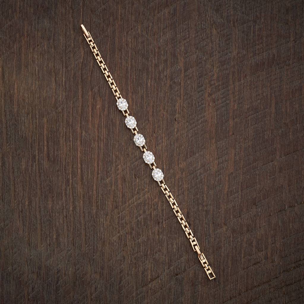 Kushal'S Fashion Jewellery White Gold-Plated Party Zircon Bracelet -183510 : 438178