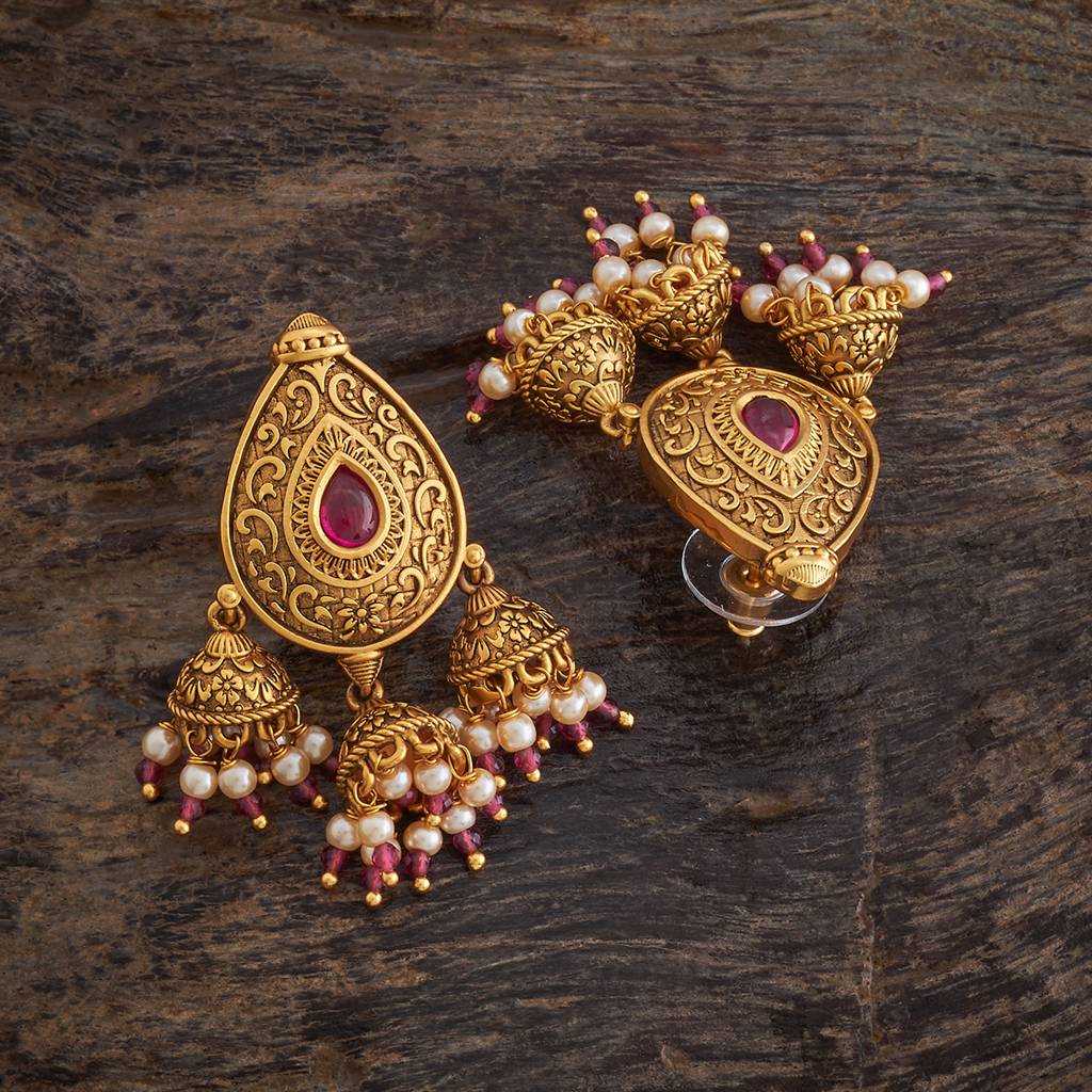 Kushal'S Fashion Jewellery Dome Shaped Jhumkas Earrings-181621 : 434079