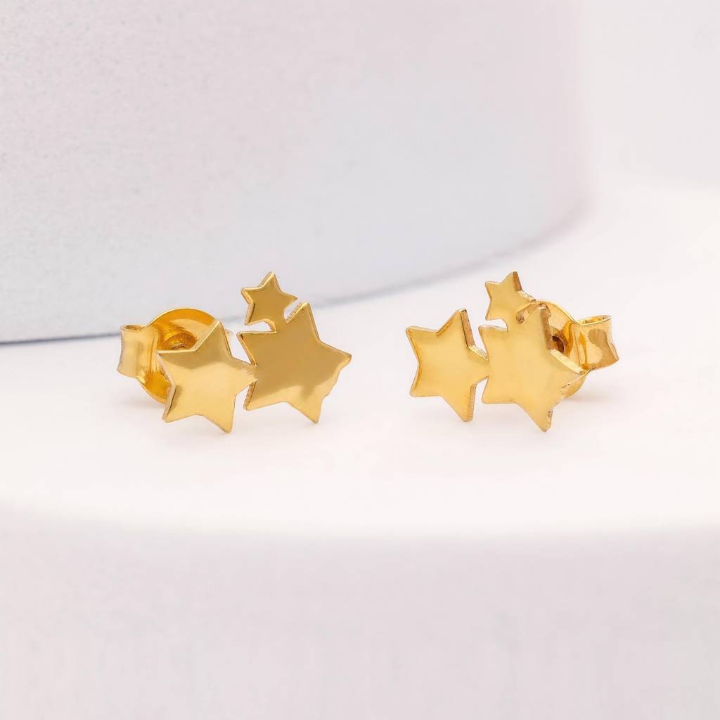 925 Silver Tiny Twin Star Stud Earrings Â Minimalist Celestial Jewelry Gift : SE_000642