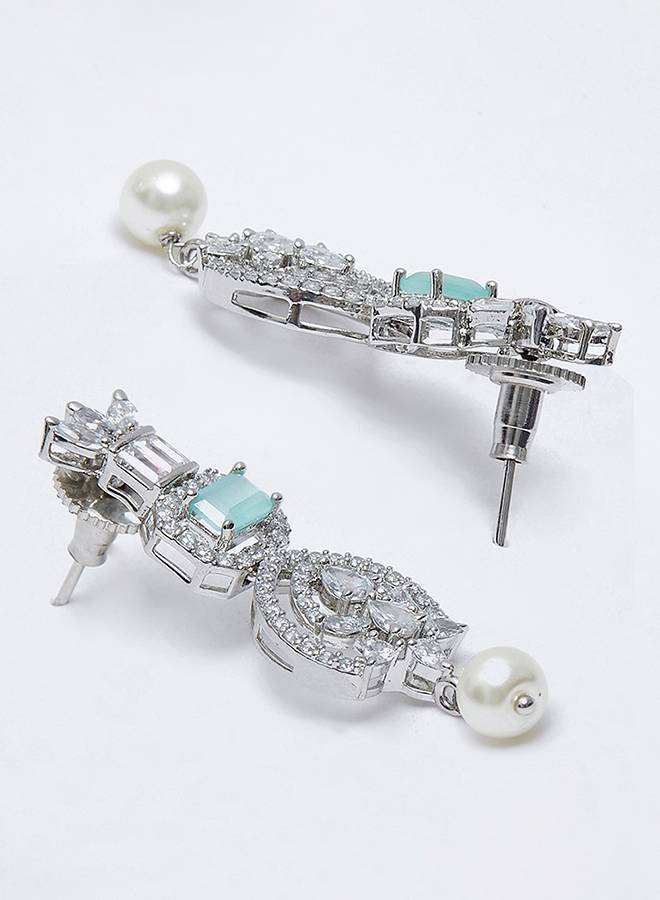 Cz Elegance Pearls And Gems Necklace Set : 8905124459227