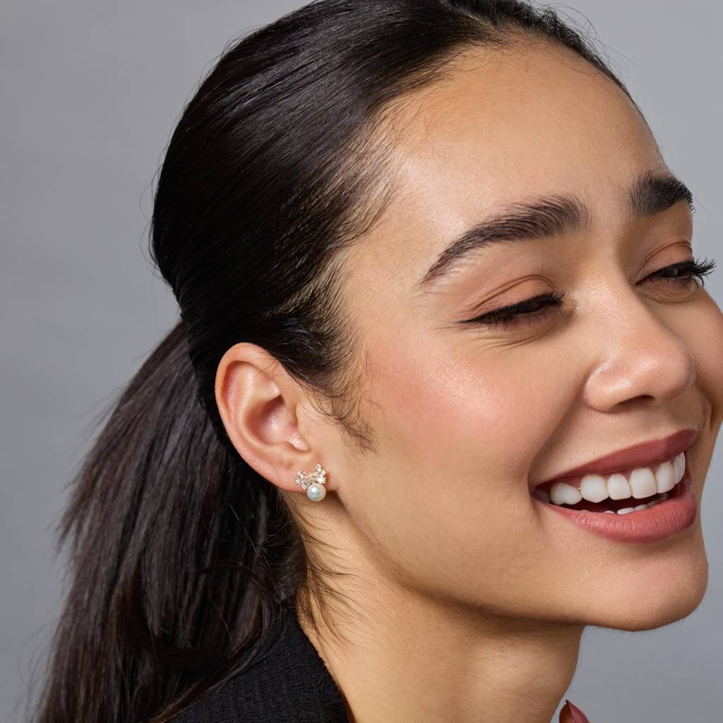 Kushal'S Fashion Jewellery White Gold-Plated Party Trendy Zircon Stud Earrings -456164 : 456164