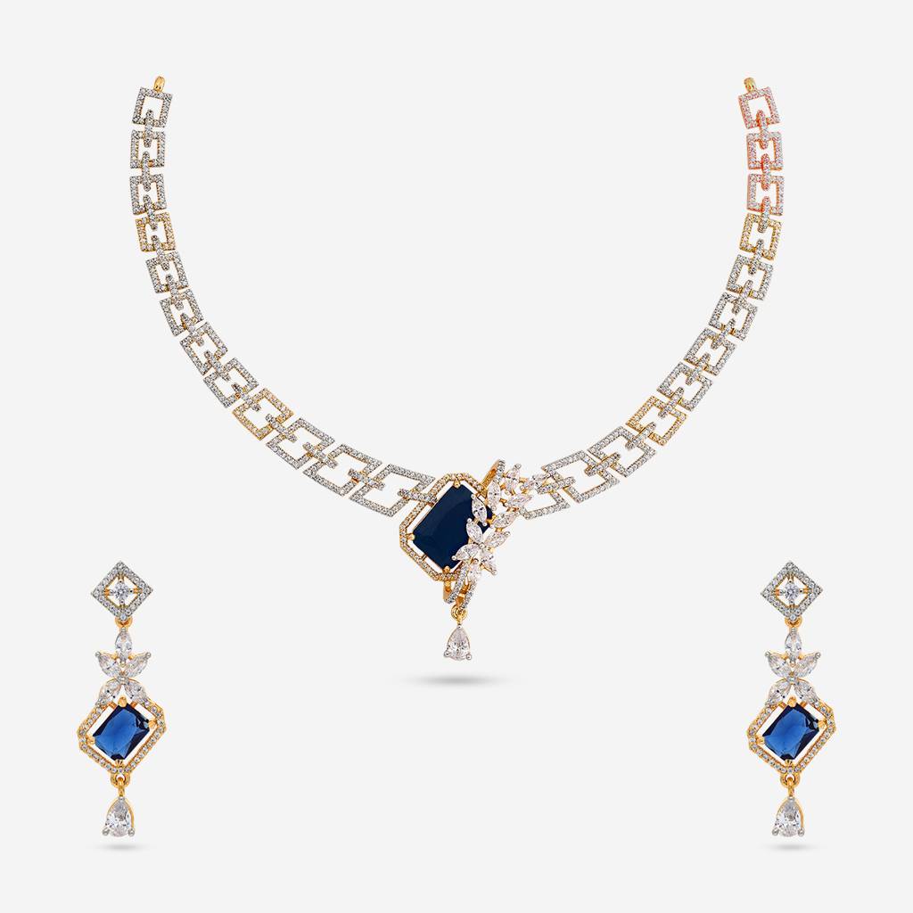 Gold-Plated Party Zircon Jewellery Set - 453995 : 453997