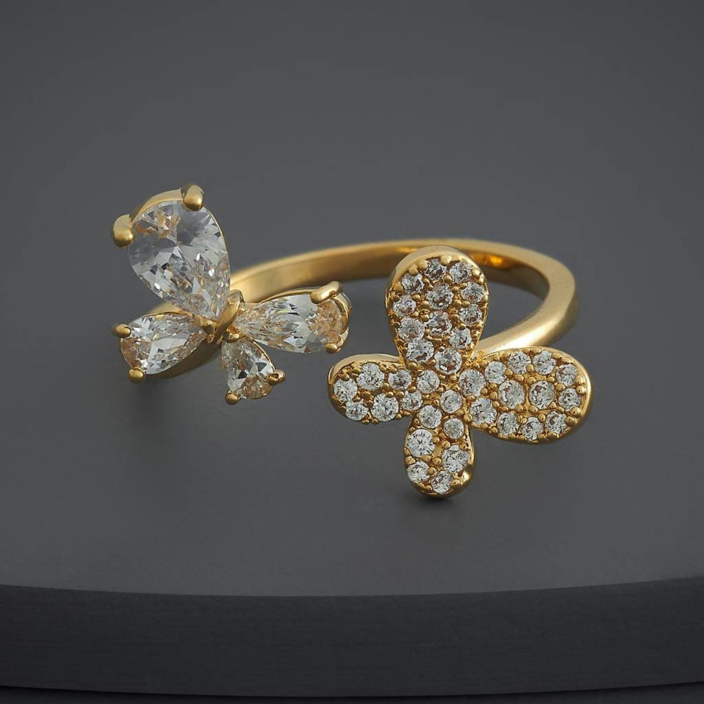 Kushal'S Fashion Jewellery White Gold-Plated Party Trendy Zircon Finger Ring-186881 : 445446