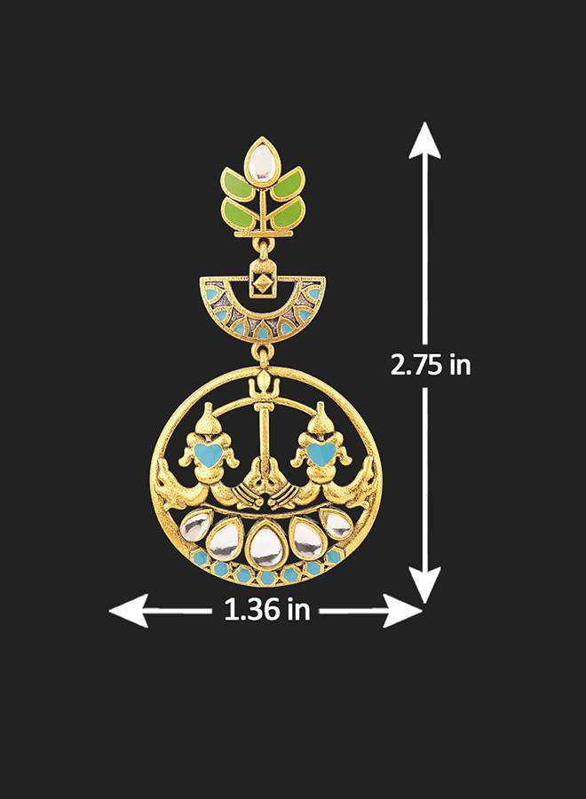 Gwalior Filigree Design Round Drop Earrings : 8905124047004