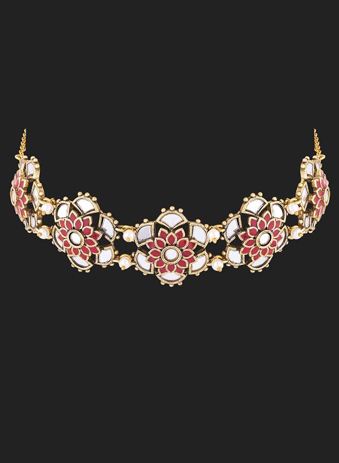 Thikri Jadau Style Necklace Set : 8905124079425